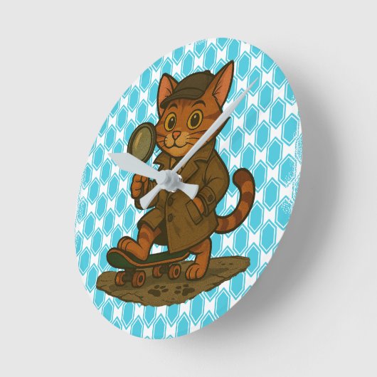 grappige kat ronde klok (Hoek)