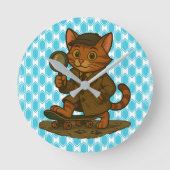 grappige kat ronde klok (Voorkant)