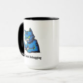 Grappige Kat Rubber Eend Debugging Illustratie Mok (Voorkant links)