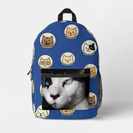 Grappige kat rugzak met optie voor aangepaste foto