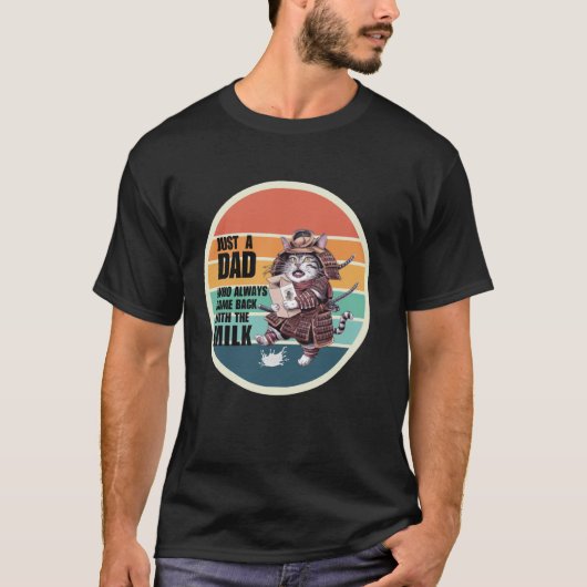 Grappige Kat Samurai Gewoon Een Vader T-shirt (Voorkant)