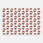 Grappige kat Santa Hat | Aangepaste Gezichtsfoto K Inpakpapier Vel (Voorkant)