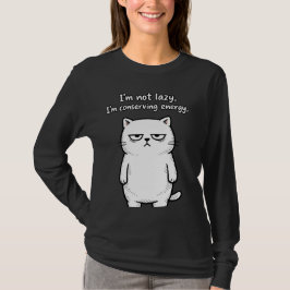 Grappige Kat Sarcasme Humor Meisjes Grappige Ontwe T-shirt