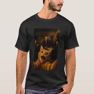 Grappige kat selfie Amerikaanse onafhankelijkheids T-shirt