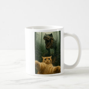 Grappige Kat Selfie Dinosaur Meme Dierenliefhebber Koffiemok