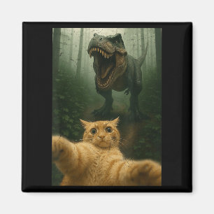 Grappige Kat Selfie Dinosaurus Meme Dierenliefhebb Magneet