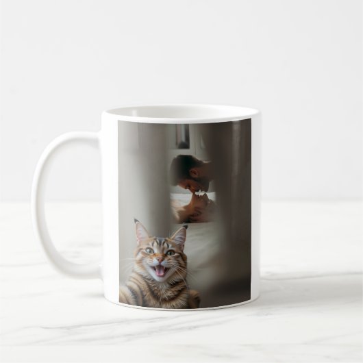 Grappige kat selfie koffiemok (Links)