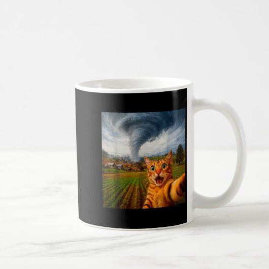 Grappige kat selfie meme tornado koffiemok (Rechts)