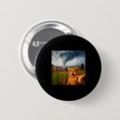 Grappige kat selfie meme tornado ronde button 5,7 cm (Voorkant /achterkant)