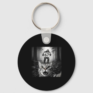 Grappige kat selfie met Bigfoot 67 Zes Zeven Meme  Sleutelhanger