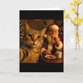 Grappige kat selfie met kerstman kerst meme kaart (Gele Bloem)