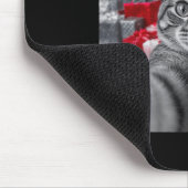 Grappige kat selfie met kerstman meme _ muismat (Hoek)