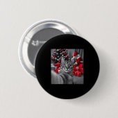 Grappige kat selfie met kerstman meme _ ronde button 5,7 cm (Voorkant /achterkant)
