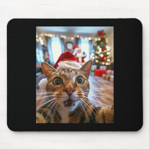 Grappige kat selfie met kerstmis 13 muismat