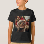 Grappige kat selfie met kerstmis 2 t-shirt (Voorkant)