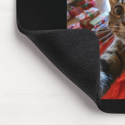 Grappige kat selfie met kerstmis 5 muismat (Hoek)