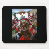 Grappige kat selfie met kerstmis 5 muismat (Voorkant)