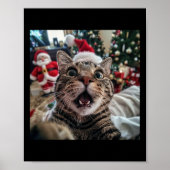 Grappige kat selfie met kerstmis 9 poster (Voorkant)