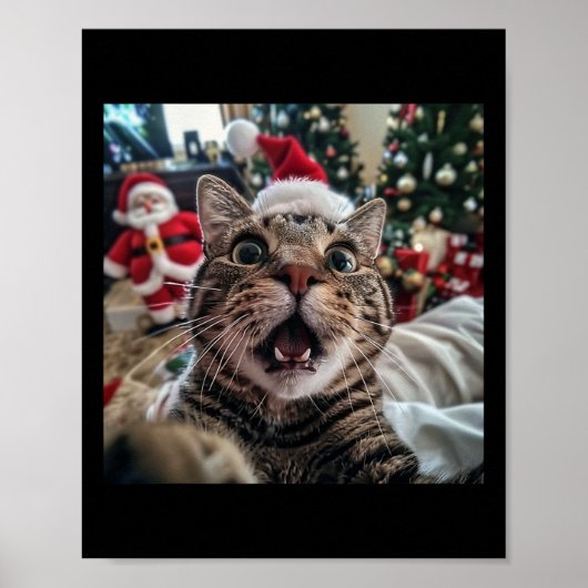 Grappige kat selfie met kerstmis 9 poster (Voorkant)