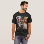 Grappige kat selfie met kerstmis t-shirt (Voorkant volledig)
