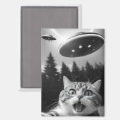 Grappige kat selfie met UFO buitenaardse drones Magneet (Voorkant / Achterkant)