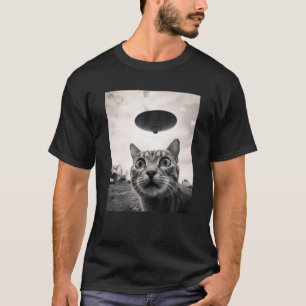 Grappige kat selfie met ufo's ufo buitenaardse rui t-shirt