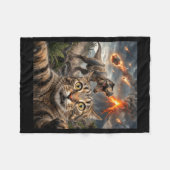 Grappige kat selfie T-Rex dinosaurus Fleece Deken (Voorkant (Horizontaal))