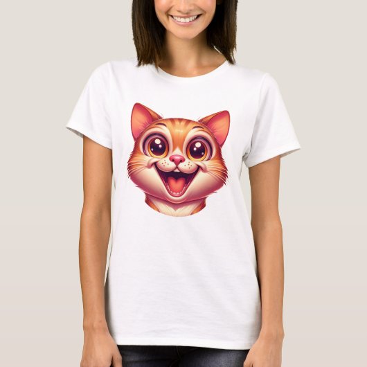 Grappige kat selfie t-shirt (Voorkant)