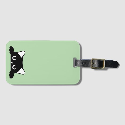 Grappige kat silhouet bagagelabel (Voorkant (horizontaal))