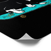 Grappige kat skateboarden poster (Hoek)