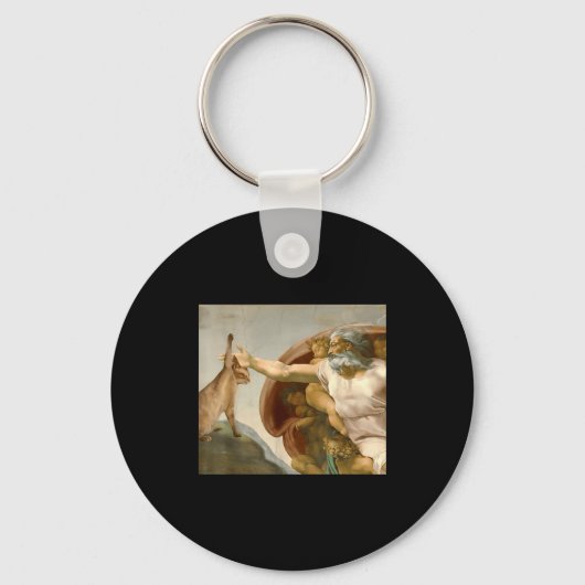 Grappige kat slaat sarcastische creatie van adam r sleutelhanger (Voorkant)