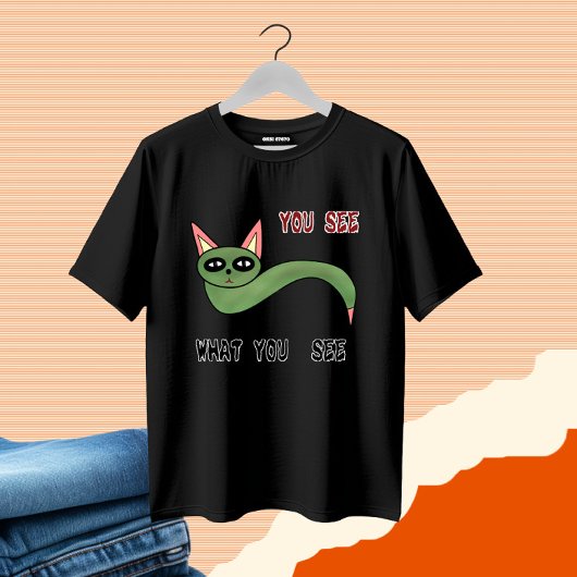 Grappige kat slang t-shirt