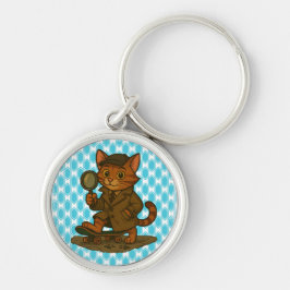 grappige kat sleutelhanger