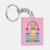 grappige kat sleutelhanger (Voorkant Links)