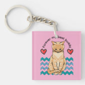 grappige kat sleutelhanger (Voorkant)