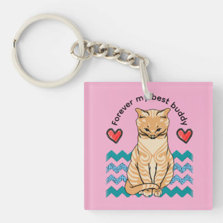 grappige kat sleutelhanger