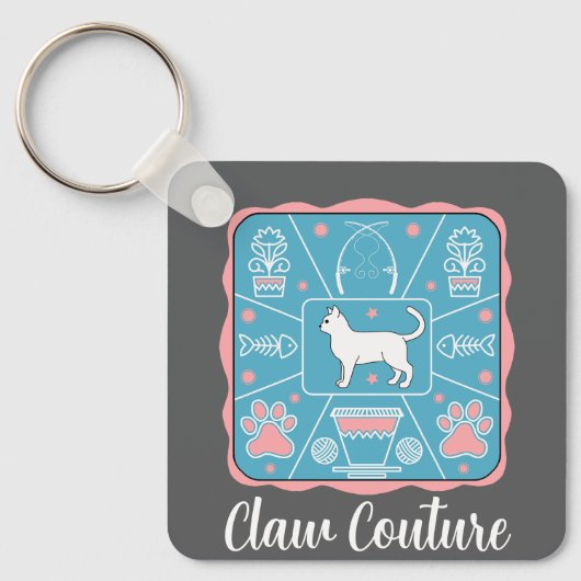 grappige kat sleutelhanger (Voorkant)