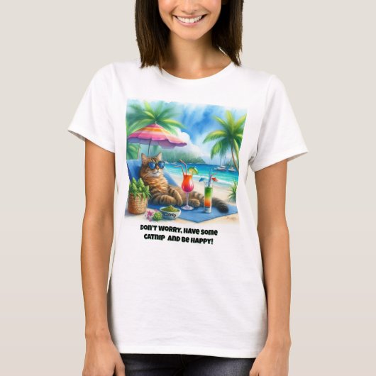 Grappige kat slogan kattenkruid t-shirt (Voorkant)
