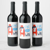 Grappige kat sluit je dag af met wijn etiket (Flessen)