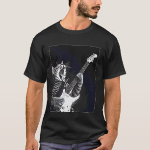 Grappige Kat Speelt Gitaar Rockster Rock & Roll Ma T-shirt