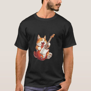 Grappige kat speelt gitaar voor katten en gitaarli t-shirt