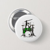 Grappige Kat Speelt op Drums Ronde Button 5,7 Cm (Voorkant /achterkant)