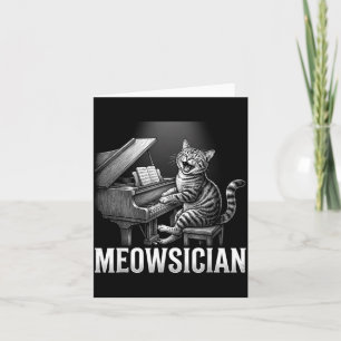 Grappige kat speelt pianomuziek woordspeling Meows Kaart