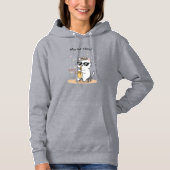 Grappige kat speelt saxofoon jazz damesmode hoodie (Voorkant)