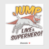 Grappige Kat Springt Als Een Superheld Gemaskerde  Sticker (Vel)