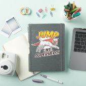 Grappige Kat Springt Als Een Superheld Gemaskerde  Sticker (iPad Cover)