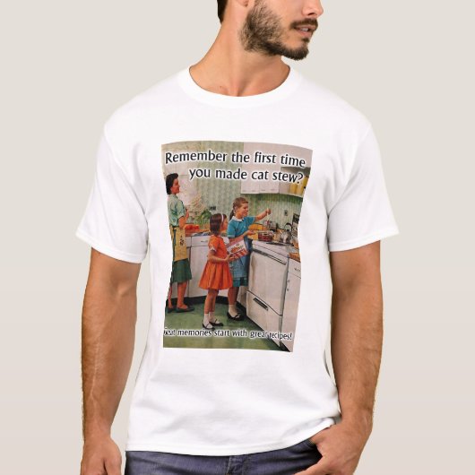 Grappige Kat Stew T-shirt Humor (Voorkant)