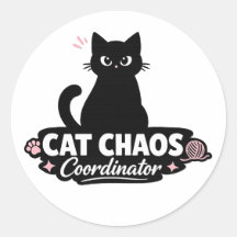 Grappige kat sticker / katten chaos coördinator gr