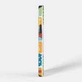 Grappige kat stof patchwork behang, abstract naad iPhone hoesje (Rechterkant)