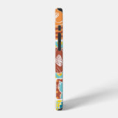 Grappige kat stof patchwork behang, abstract naad iPhone hoesje (Linkerkant)